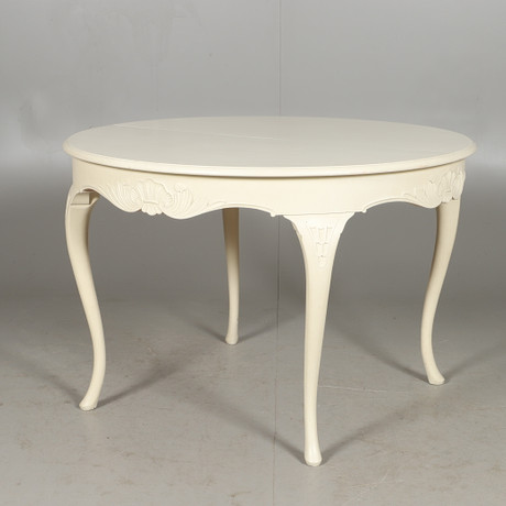 DINING ROOM TABLE, white painted, rococo style, second half of the 20th ...