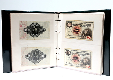 SEDEL ALBUM. SWEDISH BANKNOTES. Coins, Medals & Stamps - Auctionet