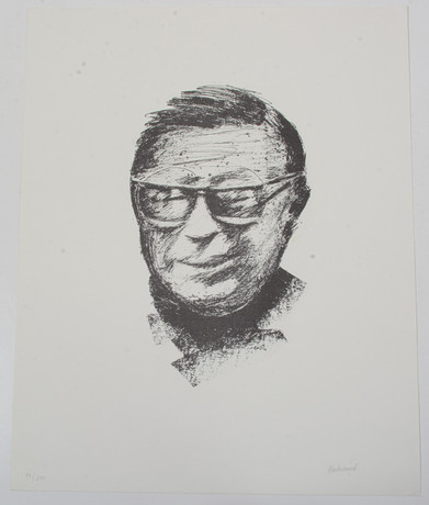 CARL FREDRIK REUTERSWÄRD. Man i solglasögon. Litografi.