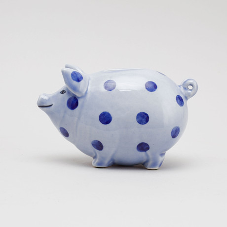 LISA LARSON. Piggy bank, stoneware, signed and dated -96. Ceramics