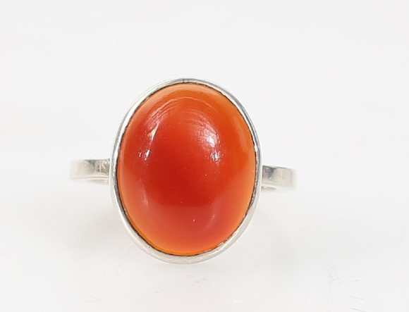 ring-silver-och-r-dbrun-sten-3-6-gram-smycken-delstenar-ringar