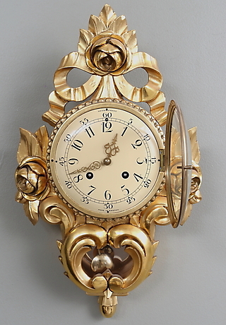 GULDPENDYL 3 Rosor Gustaviansk Stil 1900 tal Klockor Ur vriga 