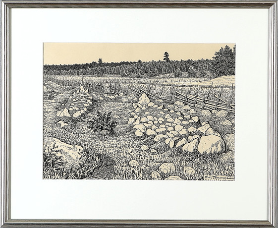 OLOF THUNMAN (1879-1944). Ink drawing, grave site, signed. Art ...