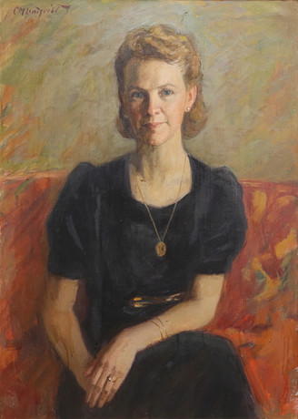 CARL MAGNUS LINDQVIST. Portrait. Oil on canvas. Signed and dated 1941 ...