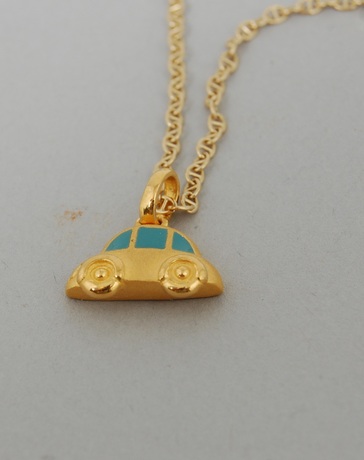 HALSBAND,18 K guld med mini Beetle 6 g.