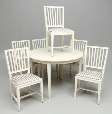 MATSALSGRUPP, 7 delar, gustaviansk stil, 1900-tal.