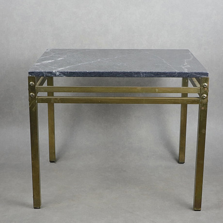 Side Table Brass And Stone Slab Late th Century Furniture Tables Auctionet