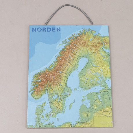 RELIEF MAP, metal, 