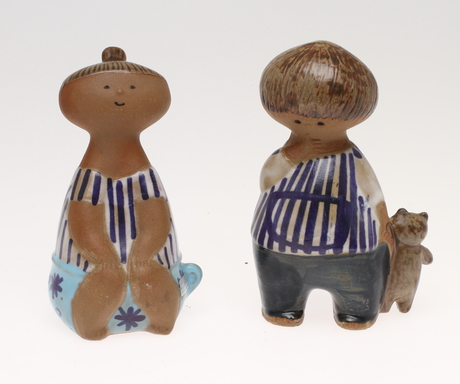 FIGURINER, 2 st, Lotta och Malin, stengods, Lisa Larson, Gustavsberg.