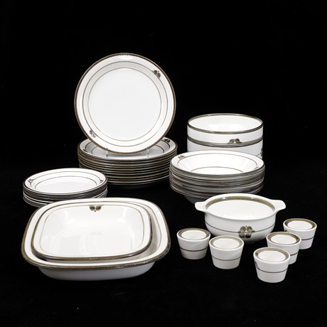 Lot De 4 Assiettes Vintage Rörstrand NORDICA Par Carl Harry Stålhane - 1970 - Blanc