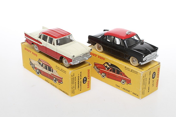 DINKY TOYS 24ZT taxi Ariane Simca och 24K Simca Chambord i