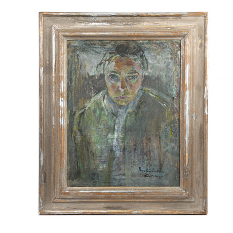 UNIDENTIFIED ARTIST, Portrait, oil on Board, signed and dated 1945. Art ...