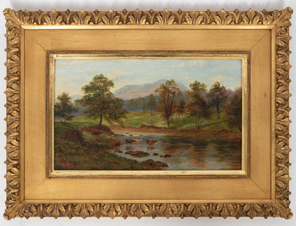 ENGELSK SKOLA. Möjligen Edwin Riby, signerad, olja på duk. Konst ...