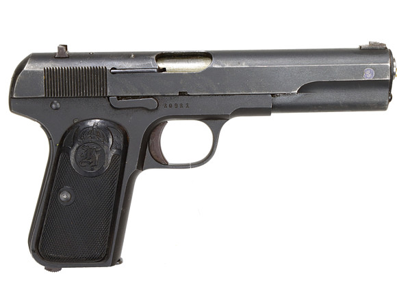 PISTOL, Halvautomatisk, fabrikat Husqvarna, modell 1907, kaliber 9x20, tillv.nr 20921, se-nr begagnad.