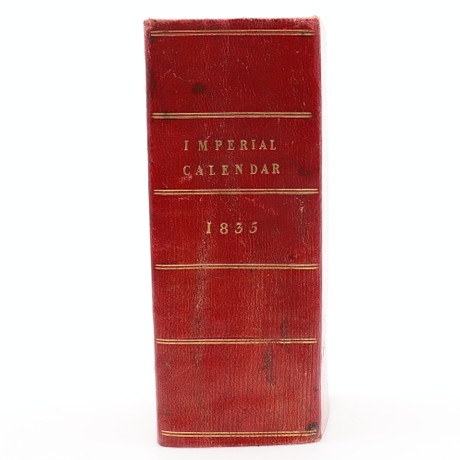 GENEALOGI/HERALDIK. THE BRITISH IMPERIAL CALENDAR 1835 MED 100 SID ...