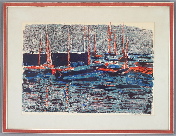 FRITZ AXEL FROM. The harbour, lithograph, signed, numbered 26/58 and ...