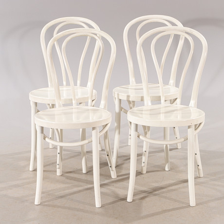STÜHLE, 4 Stück, "Öglan", weißer Kunststoff, Gillis Lundgren, IKEA
