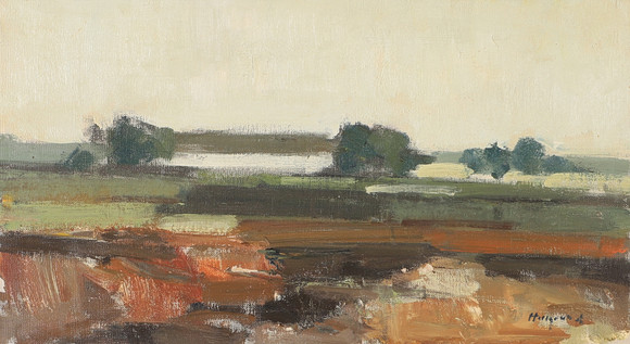 BENGT HILLGRUND. Scanian landscape, oil on canvas, signed Hillgrund ...