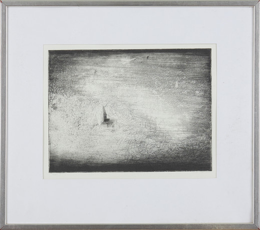 MAC HAMILTON (1952). Casa con torres, grabado, firmado Mac Hamilton ...