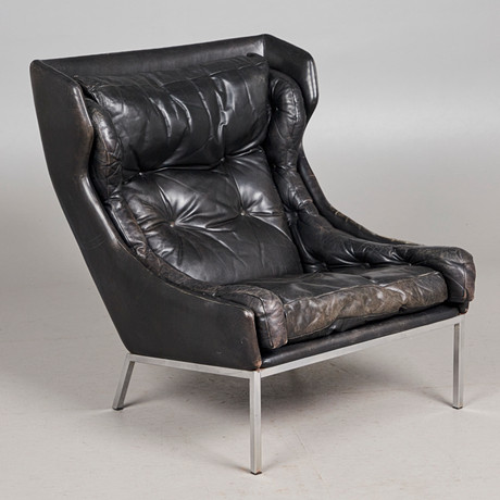 ROLAND RAINER. WK Möbel, Sessel / Lounge Chair, Leder, Stahl, 1960er ...