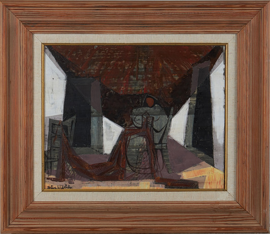 STURE WIKSTRÖM (1921-1993). Figurscen, signerad Sture Wikström, olja på ...