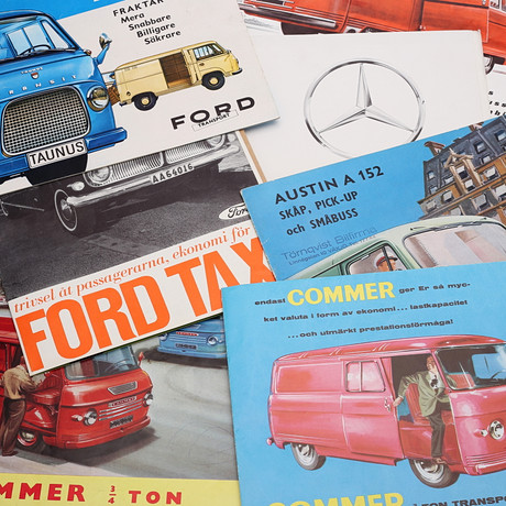 CAR BROCHURES, 7 pcs, Mercedes, Ford, Austin, Rootes, 1950s/60s. Books ...