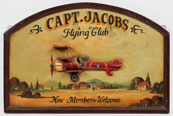 CAPT. JACOBS Flying Club ヴィンテージサインボード Sign, 'Captain Jacobs Flying Club', 1960s. Art - Other