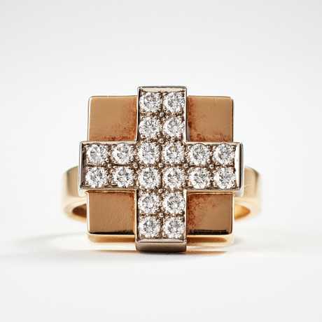 GUNNAR CYREN, ring, 18 k guld röd- samt vitguld, 20 briljantslipade