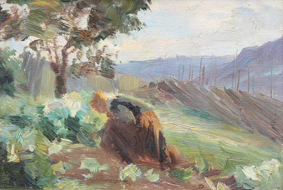 UNKNOWN ARTIST, oil on Board, monogram signed CEO, around 1900. Art ...