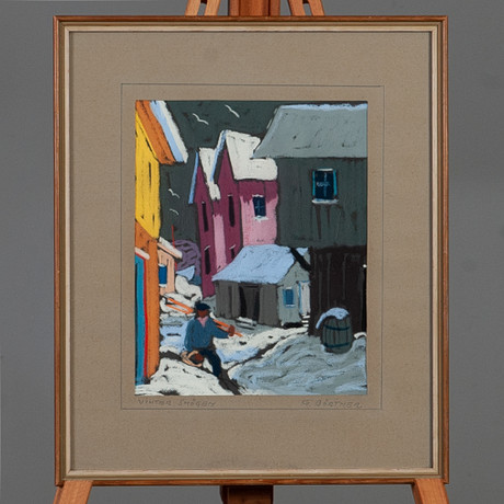 GUSTAF BÖRTNER. Pastell, 