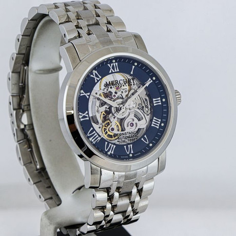 Montre MERCURY Chronographe Suisse MEA473SK - Boîtier Acier, Cadran Blanc, Bracelet Cuir - Homme - Neuf