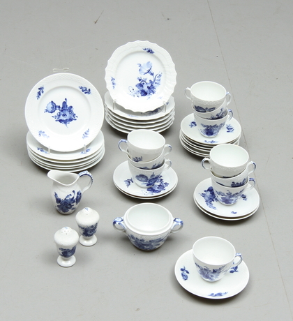 KAFFESERVIS, 25 delar, Blå Blomst, Royal Copenhagen.