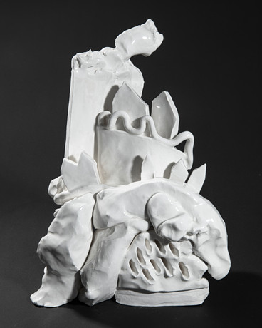NATALI BENOIT. Sculpture. Porcelain. Compact form, landscape with ...