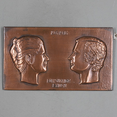 RAGNAR PARCK. Wall relief, copper, memory of the wedding between King ...