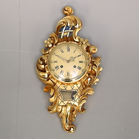 WALL PENDULUM, gilded, rococo style, 20th century, Westerstrand. Clocks ...