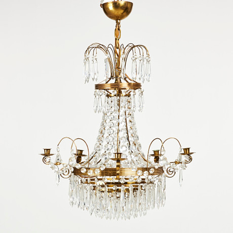 LJUSKRONA, gustaviansk stil, 1900-talets första hälft, 6 ljuspunkter, 5 ...