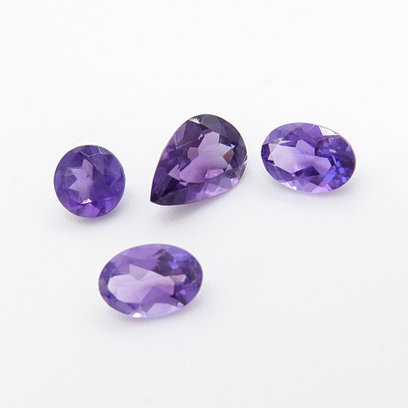 4 AMETIST ÄDELSTENAR, 1.72 CT. Smycken & Ädelstenar - Ädelstenar ...