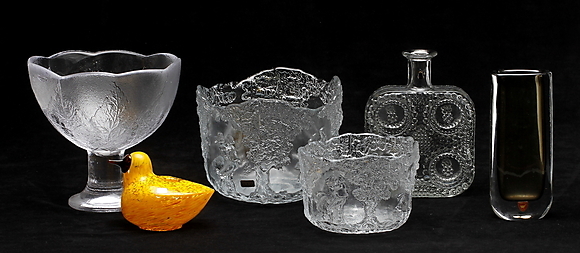 GLASS OBJECTS, 6 parts, Sweden and Finland. Glass - Other - Auctionet
