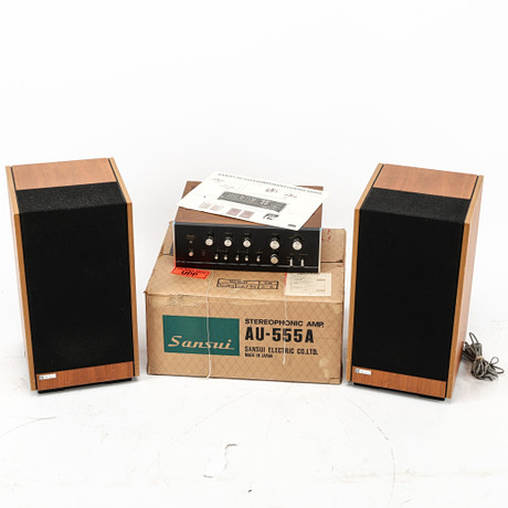 STEREO, modell AU-555A, Sansui, Tokyo Japan samt 2 högttalare, Olle ...