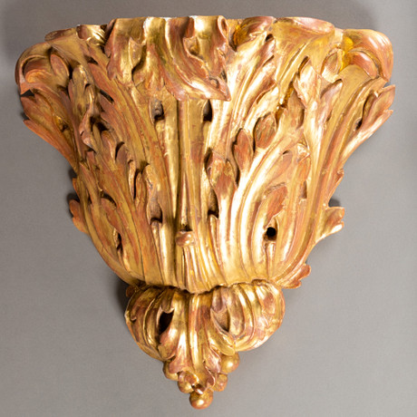 Magnificent console with acanthus leaf relief, Italy, 19th century