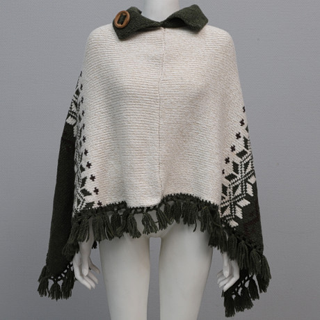 skirt in creme and pink knitted wool 