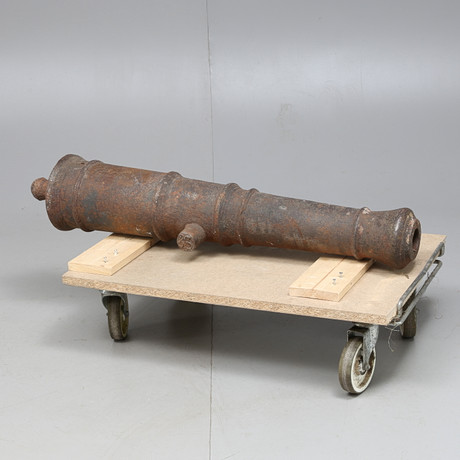 CANNON PIECE, cast iron, marked, cleaned, 17/1800s. Weapons & Militaria