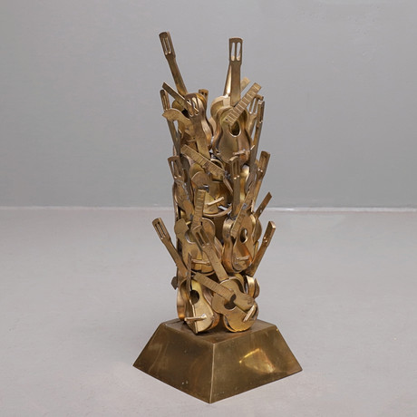 Vergulde hanger met brons kristal en ketting - Heide Heinzendorff