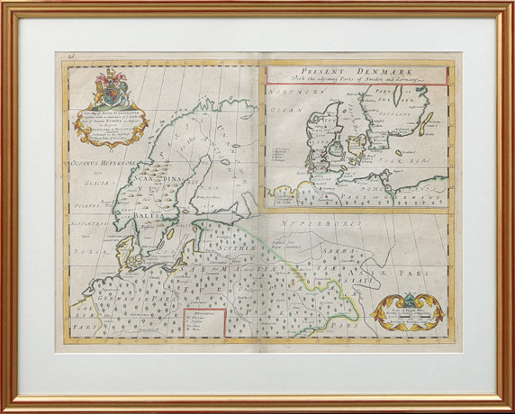 MAP, colored etching, Scandinavia, 19th century. Art - Engravings ...