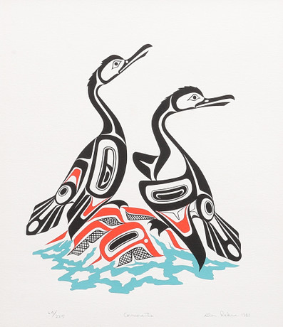 GLEN RABENA (FIRST NATIONS, B.1953). CORMORANTS. Art - Engravings ...