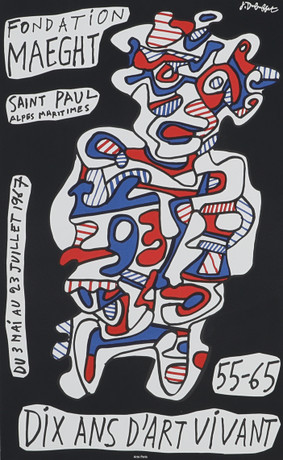 JEAN DUBUFFET. Poster,"Fondation Maeght - Dix Ans d'Art Vivant