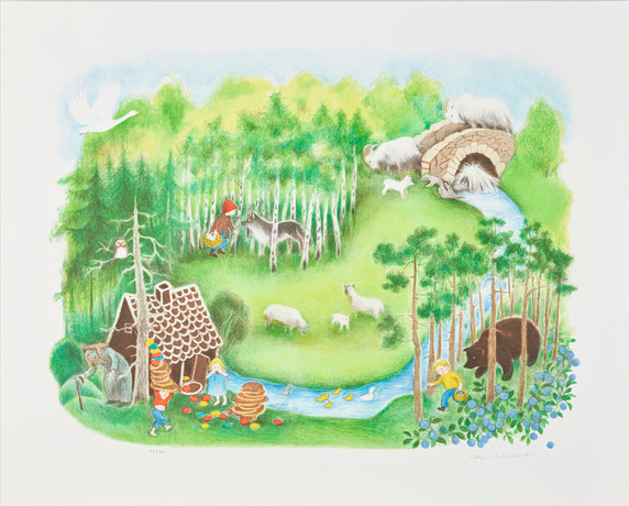 ILON WIKLAND (FÖDD 1930). motif with Little Red Riding Hood and the ...