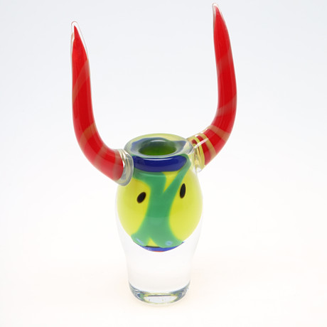 ERIK HÖGLUND. Sculpture, glass, bull, studio glass, Strömbegshyttan ...