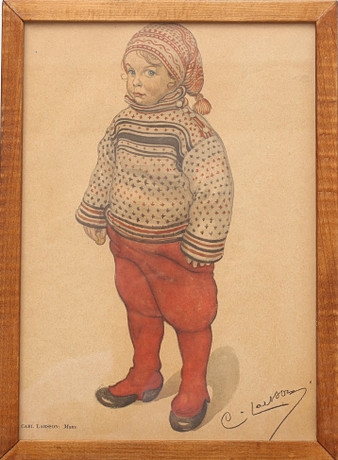 tavla-tryck-tomtebarn-efter-carl-larsson-konst-vrigt-auctionet