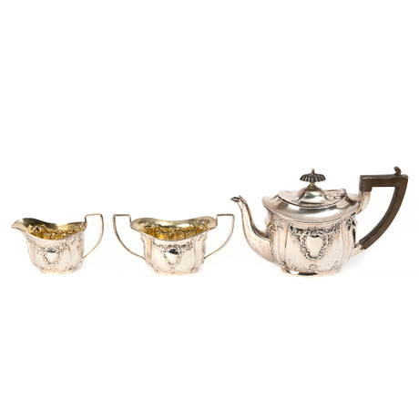 TESERVIS, 3 delar, silver. England, Chester. George Nathan & Ridley ...